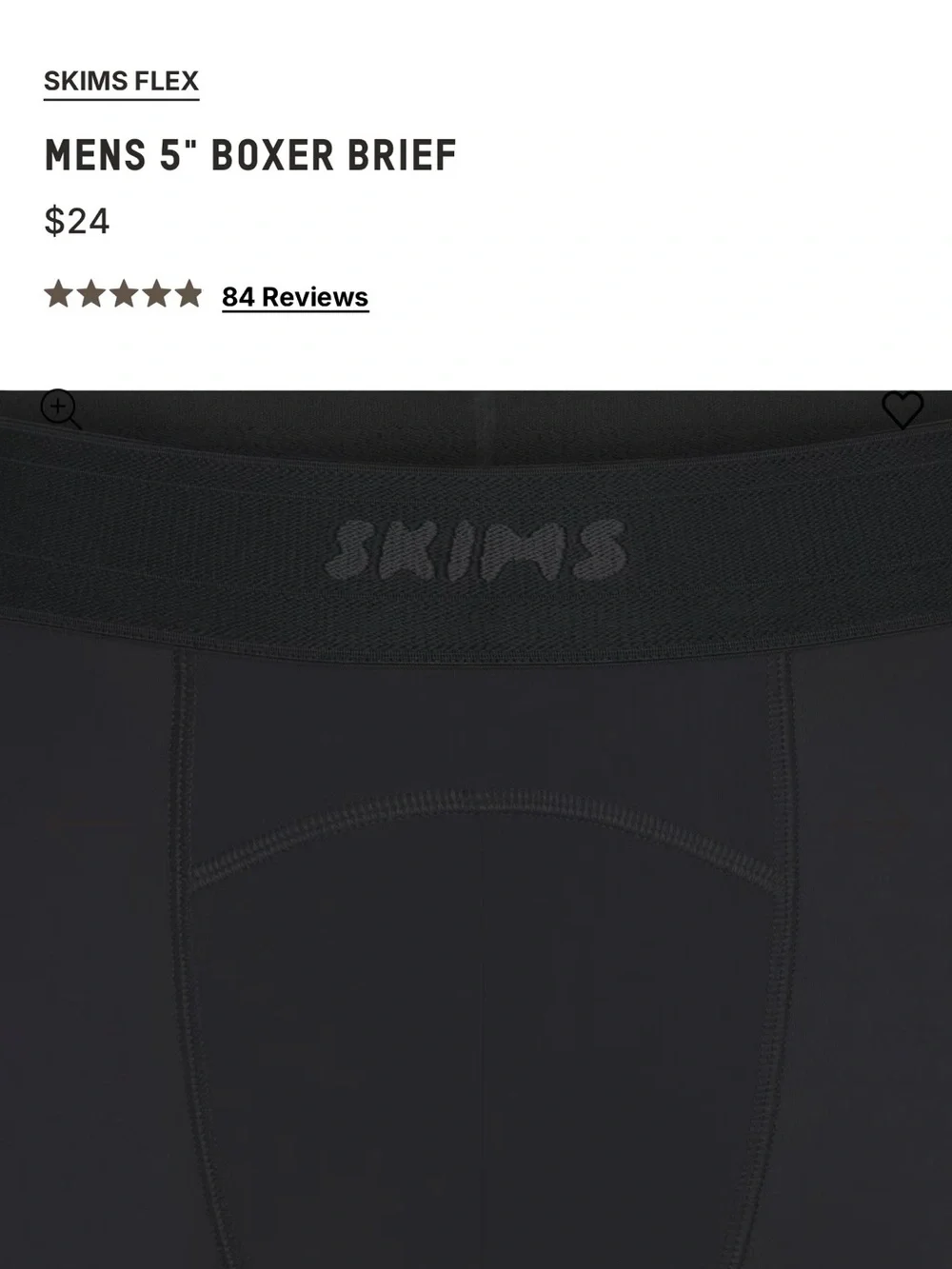 Skims sport men’s 5” boxer brief medium obsidian nwt